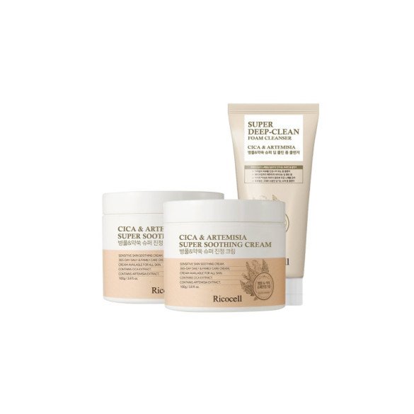 시카+약쑥 39% 슈퍼 진정 크림 100g 2개 +폼클렌저 /일시적 안면붉기개선/병풀 수분 시카 보습 저자극